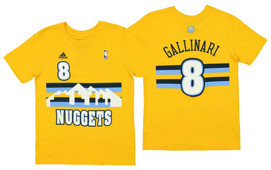 Adidas NBA Youth Denver Nuggets Danilo Gallinari #8 Player's Tee, Yellow