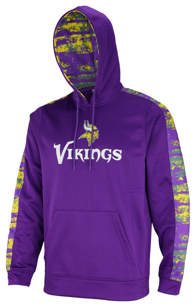 Zubaz NFL Men's Minnesota Vikings  Hoodie w/ Oxide Sleeves