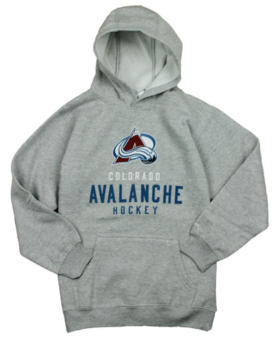 Reebok NHL Youth Colorado Avalanche Pullover Fleece Hoodie Sweatshirt - Grey