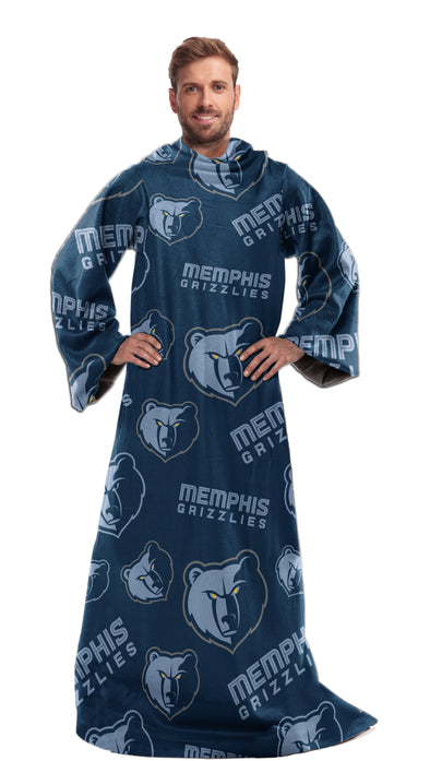 Northwest NBA Memphis Grizzlies Toss Silk Touch Comfy Throw with Sleeves 48" x 71"