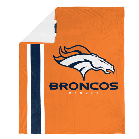 FOCO NFL Denver Broncos Plush Soft Micro Raschel Throw Blanket, 50 x 60