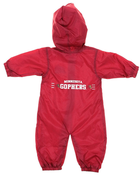 NCAA Infants Minnesota Golden Gophers Hooded Windbreaker Coverall, Maroon