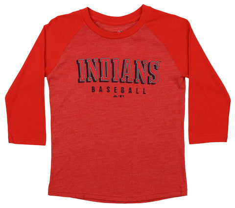 Outerstuff MLB Youth Cleveland Indians Baseball Academy 3/4 Sleeve Raglan Tee