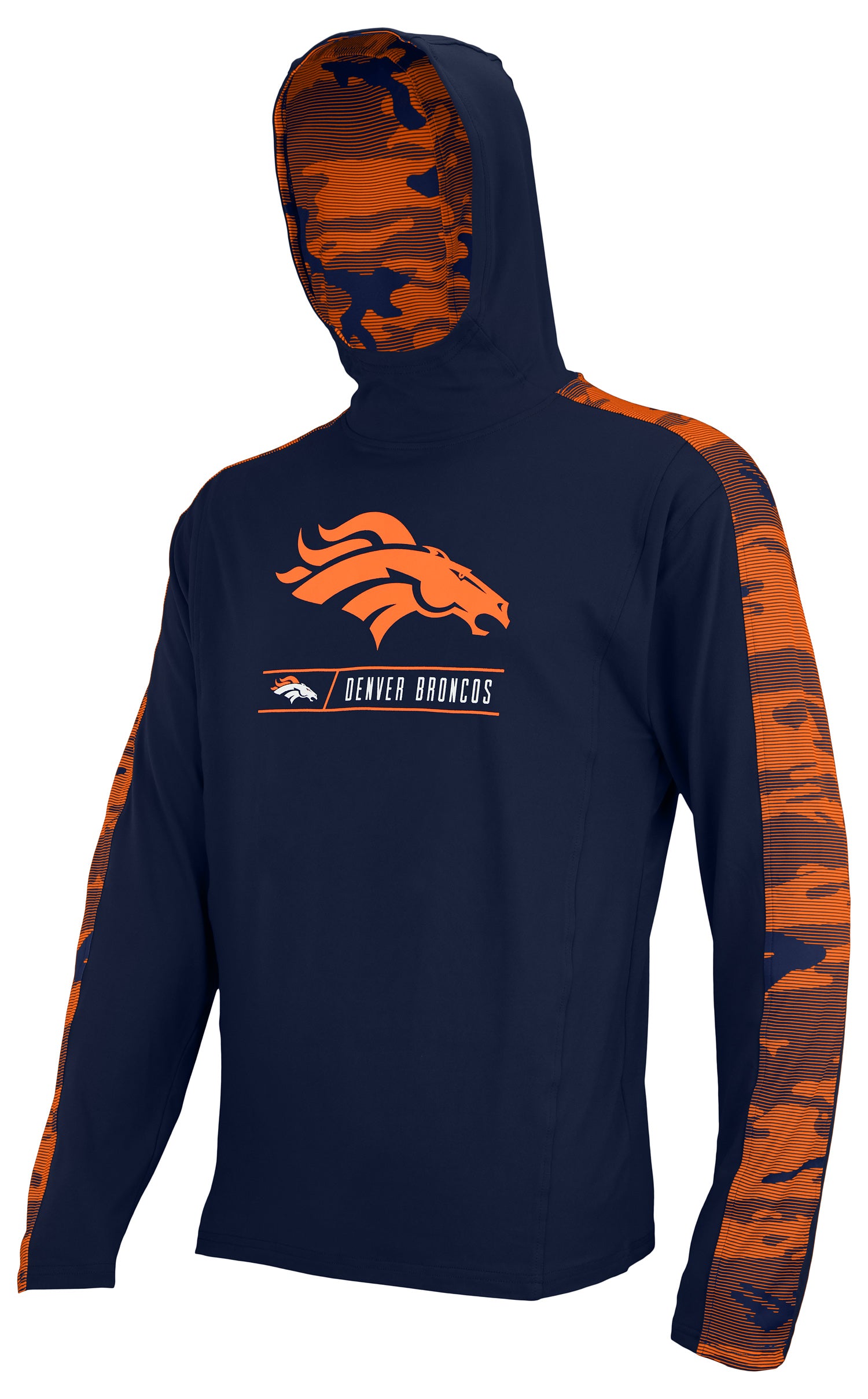 Zubaz Men's Color Hoodie with Team Camo Sleeves