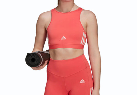 Adidas Women's Hyperglam Aeroready Training Light Support Workout Bra, Semi Turbo