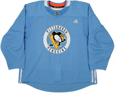 Adidas NHL Hockey Men's Pittsburgh Penguins Pro Authentic Practice Jersey Sky Blue