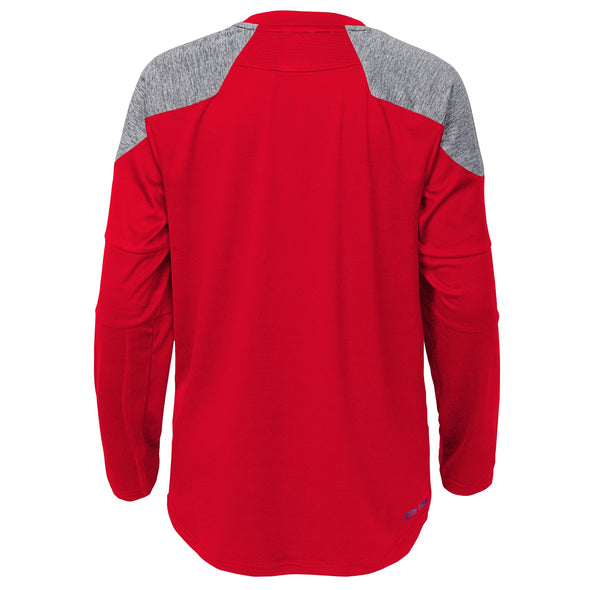 OuterStuff Chicago Blackhawks NHL Boys Youth (8-20) Gamma Long Sleeve Performance Shirt, Red