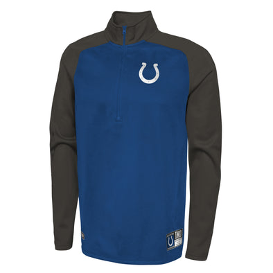 Outerstuff NFL Men's Indianapolis Colts O-Line Performance 1/4 Zip Fleece Top
