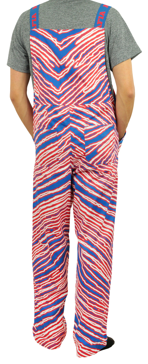 Zubaz NFL Men's Buffalo Bills Zebra Outline Team Bib Overalls