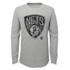 Outerstuff NBA Youth (8-20) Brooklyn Nets Black Out Waffle Knit Thermal Tee Shirt