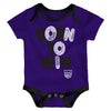 Outerstuff NBA Infant Sacramento Kings Little Fan 3-Pack Bodysuit Set