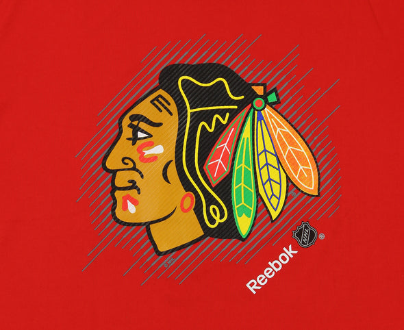 Reebok NHL Chicago Blackhawks Youth Boys Center Ice Playdry Shirt, XL (18)