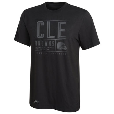 Outerstuff NFL Men's Cleveland Browns Covert Grey On Black Performance T-Shirt