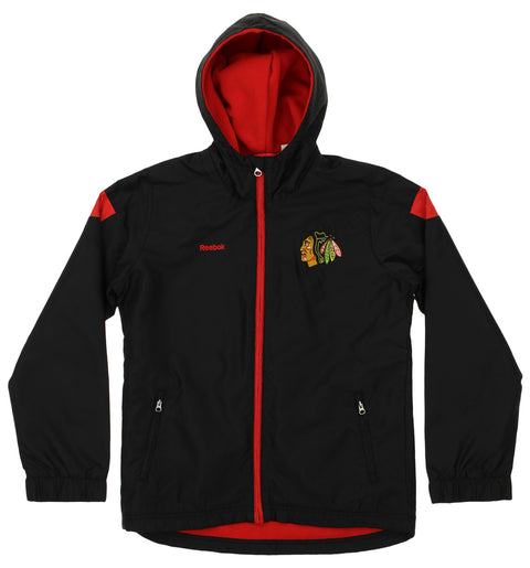 Reebok NHL Hockey Boys Youth Chicago Blackhawks Shockwave Jacket, Black