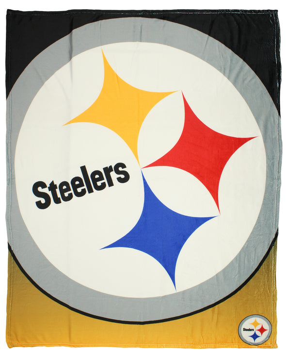 FOCO NFL Pittsburgh Steelers Gradient Micro Raschel Throw Blanket, 50 x 60