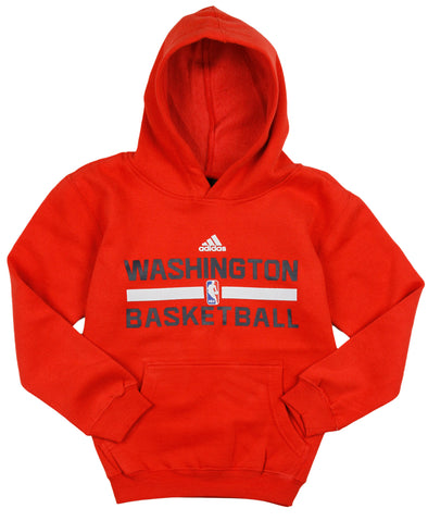 Adidas NBA Youth Boy's Washington Wizards Practice Sweater Hoodie, Red