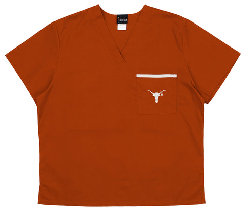 Fabrique Innovations Unisex NCAA Texas Longhorns Team Color Scrub Top