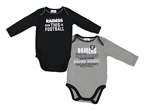 Gerber NFL Football Baby Oakland Raiders 2 Pack Long Sleeve Bodysuit Set