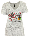 Adidas NHL Women's Chicago Blackhawks Open Script Deep V-Neck Tee