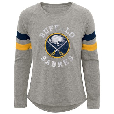 Outerstuff NHL Youth Girls (7-16) Buffalo Sabres Everyday Puck Raglan T-Shirt