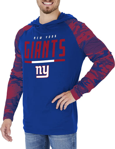 Zubaz New York Giants NFL Men's Lightweight Hoodie with Team Camo Sleeves