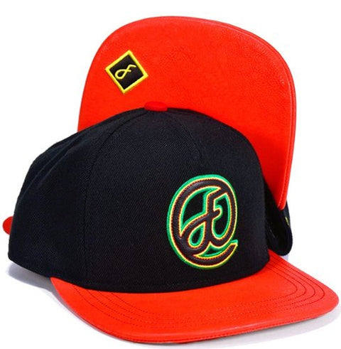 Flat Fitty One Love Strapback Cap Hat, Black / Red, One Size