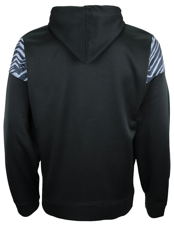 Zubaz Las Vegas Raiders NFL Men's Full Zip Hoodie with Zebra Print Details