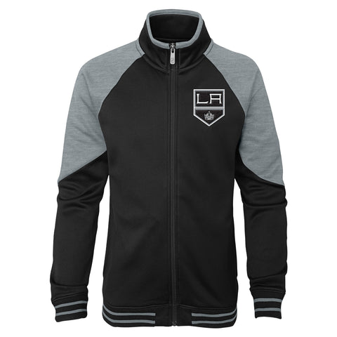 Outerstuff Los Angeles Kings NHL Girls' Youth (7-16) Full Zip Face Off Jacket, Black