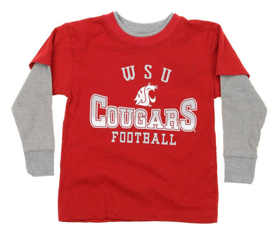 NCAA Kids Washington State University Cougars Long Sleeve Tee, Red