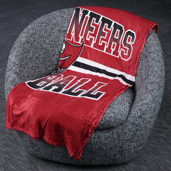 FOCO NFL Tampa Bay Buccaneers Stripe Micro Raschel Plush Throw Blanket, 45 x 60