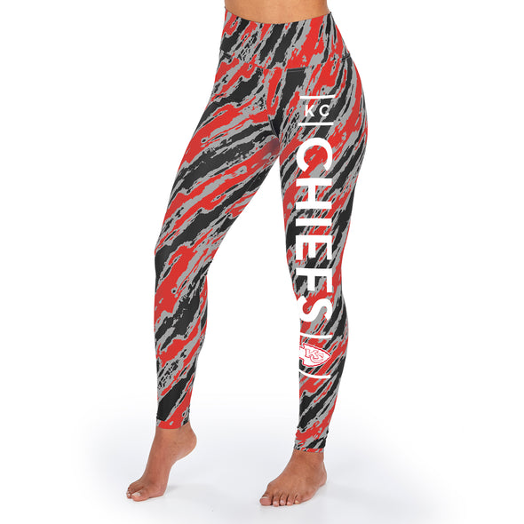 Zubaz NFL Women's Kansas City Chiefs Diagonal Streak Leggings