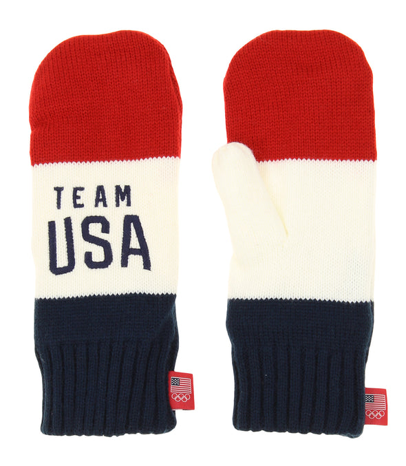 Men's Team USA Olympic Red, White & Blue Mittens, One Size