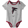 Nike NFL Infant Newborn Atlanta Falcons Nostalgic Icon Creeper 3-Pack Set