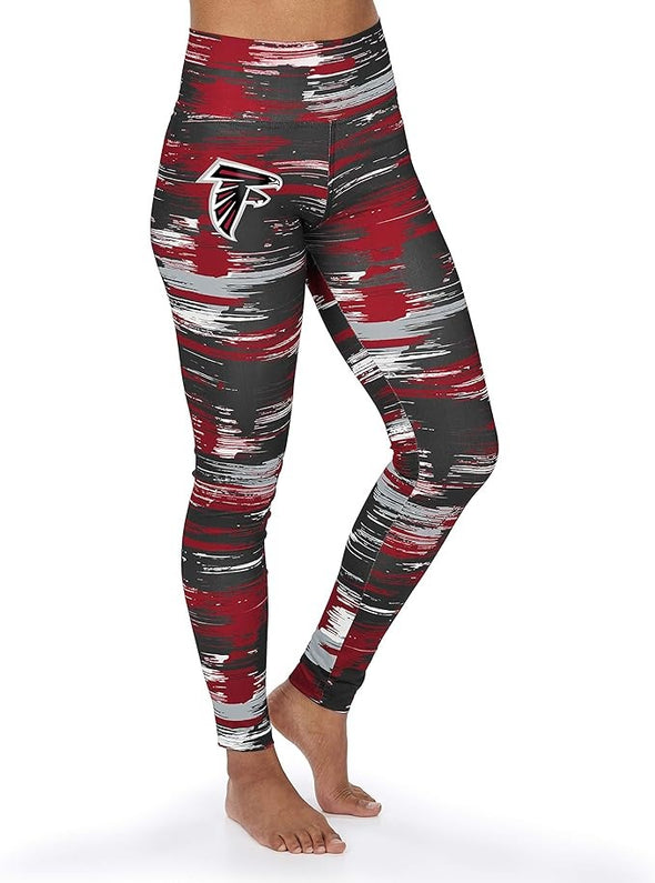 Zubaz NFL Women's Atlanta Falcons Brushed Paint Team Color Leggings