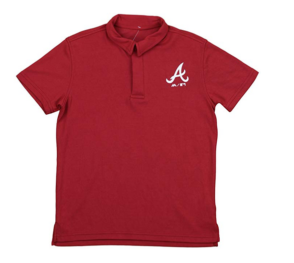 Outerstuff MLB Youth Atlanta Braves Performance Polo, Red