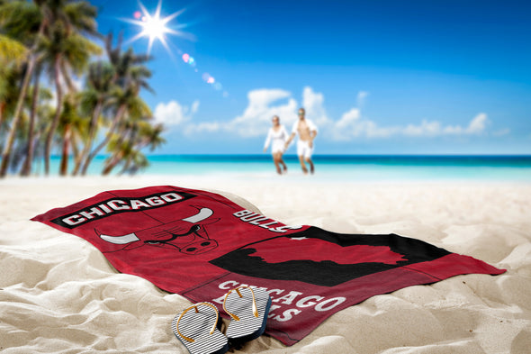 Northwest NBA Chicago Bulls State Line Beach Towel