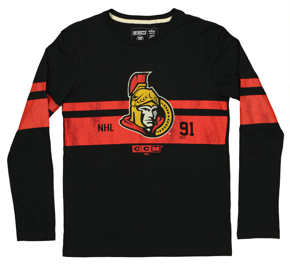 CCM NHL Youth (8-20) Ottawa Senators Legendary Long Sleeve T-Shirt