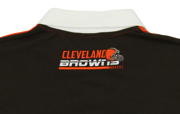 KLEW NFL Men's Clevleland Browns Diagonal Stripe Rugby Polo