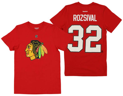 Reebok NHL Men's Chicago Blackhawks Michal Rozsival #32 Player Tee, Red