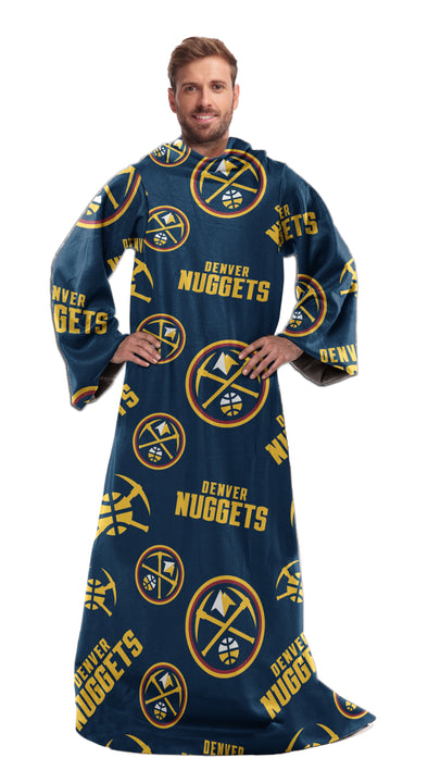Northwest NBA Denver Nuggets Toss Silk Touch Comfy Throw with Sleeves 48" x 71"