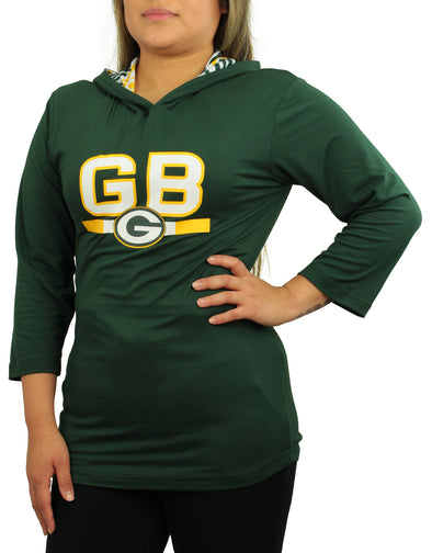Zubaz NFL Women's Green Bay Packers Solid Team Color Lightweight Pullover