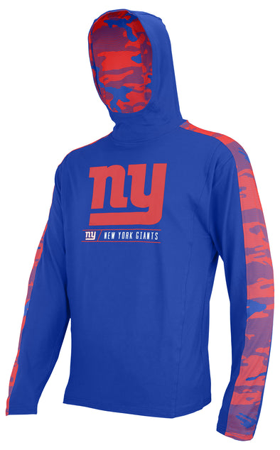 Zubaz NFL Men's New York Giants Team Color Block 1/4 Camo Lines Zip Hoodie