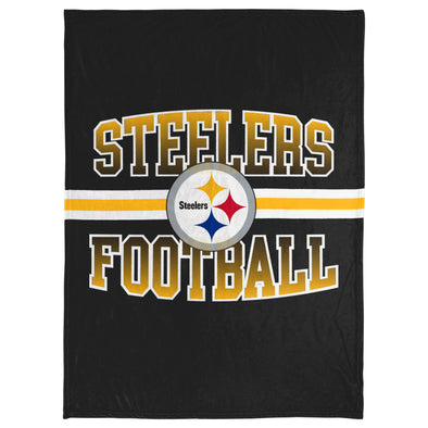 FOCO NFL Pittsburgh Steelers Stripe Micro Raschel Plush Throw Blanket, 45 x 60