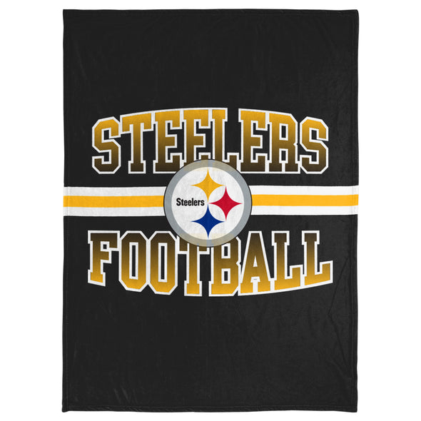 FOCO NFL Pittsburgh Steelers Stripe Micro Raschel Plush Throw Blanket, 45 x 60