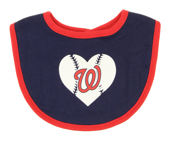 MLB Infant Washington Nationals Play With Heart Creeper, Bib & Bootie Set