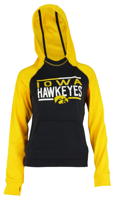 Outerstuff NCAA Youth Girls Iowa Hawkeyes Format Funnel Hoodie