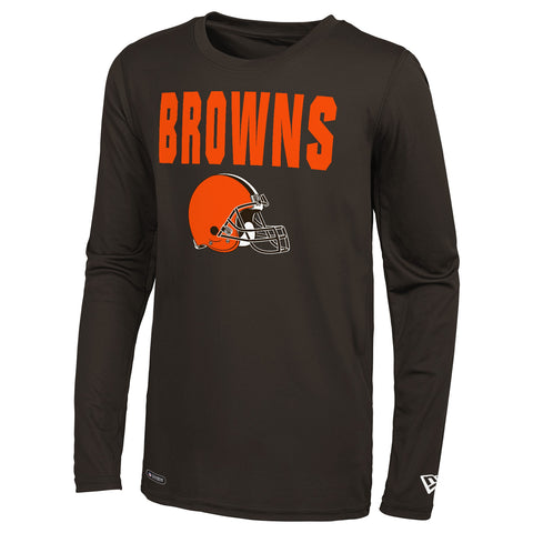 New Era NFL Men's Cleveland Browns 50 Yard Dri-Tek Long Sleeve Tee