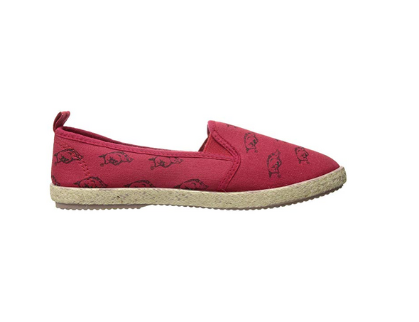 FOCO NCAA Women's Arkansas Razorbacks Espadrille Canvas Slip On Shoe
