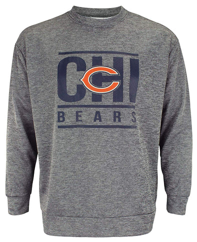 Zubaz NFL Chicago Bears Men's Lightweight French Terry Crew Neck Sweatshirt