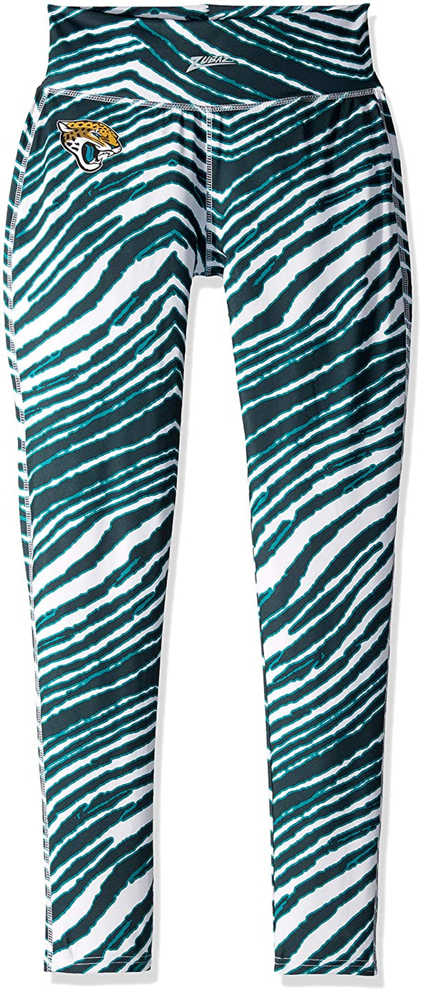 Zubaz Jacksonville Jaguars NFL Women's Zebra Print Legging, Teal